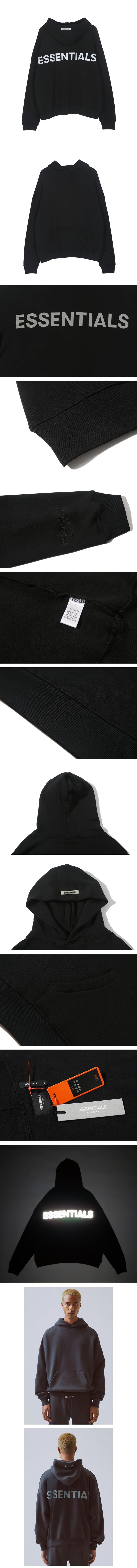 Fear of God FOG Essentials 3M Reflected Hoodie Black フィアオブゴッド リフレクト パーカー ブラック