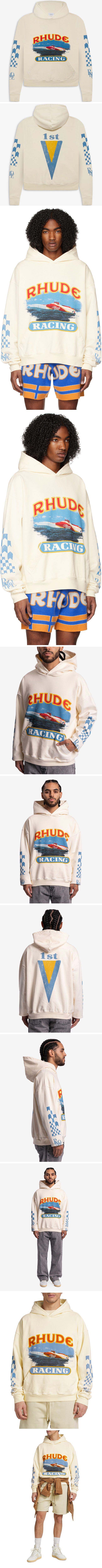 Rhude Cigarette Racing Hoodie ルード シガレット レーシング パーカー ホワイト