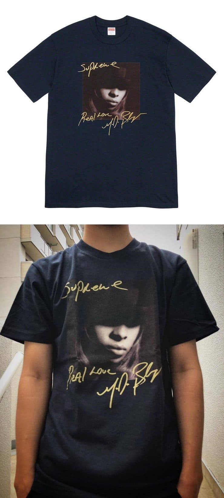 Supreme 19FW Mary.J Blige Tee Navy シュプリーム  Tシャツ ネイビー