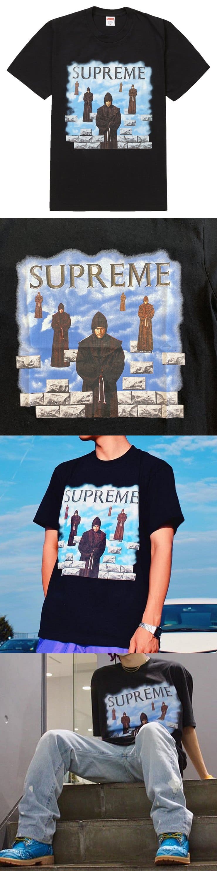  Supreme 19FW Levitation TeeBlack シュプリーム Tシャツ ブラック