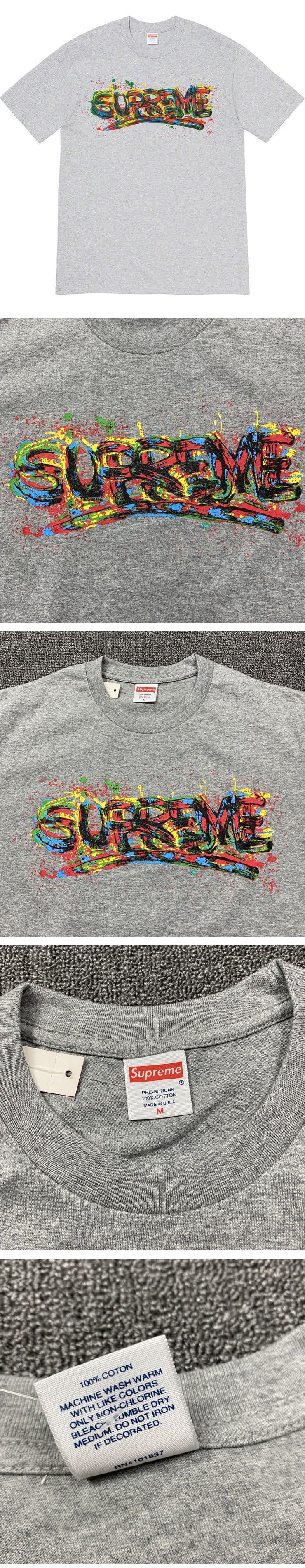 Supreme 20ss Paint Logo Tee Grey シュプリーム ペイントロゴ Tシャツ グレー