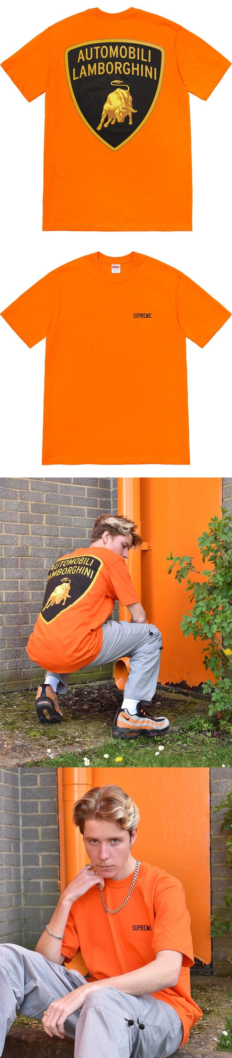 Supreme 20ss Automobili Lamborghini Tee Orange シュプリーム ランボルギーニ Tシャツ オレンジ