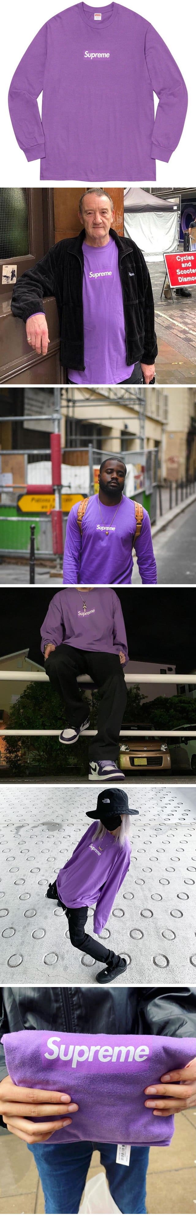 Supreme 20FW Box Logo L/S Tee Purple シュプリーム 20FW ボックスロゴ ロンT パープル