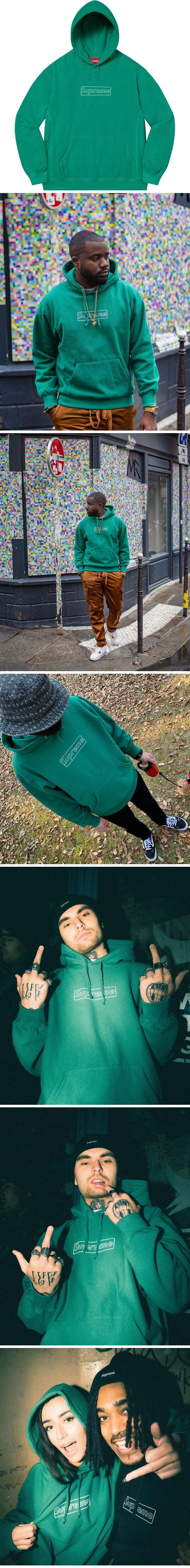 Supreme 21ss Kaws Chalk Logo Hooded Sweatshirt Green シュプリーム 21ss カウズ ボックスロゴ パーカー グリーン