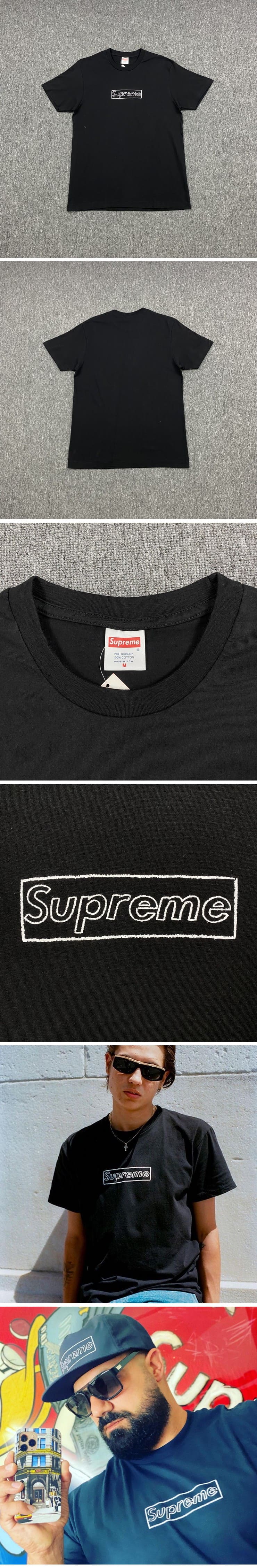 Supreme 21ss Kaws Chalk Logo Tee Black シュプリーム 21ss カウズ ボックスロゴ Tシャツ ブラック