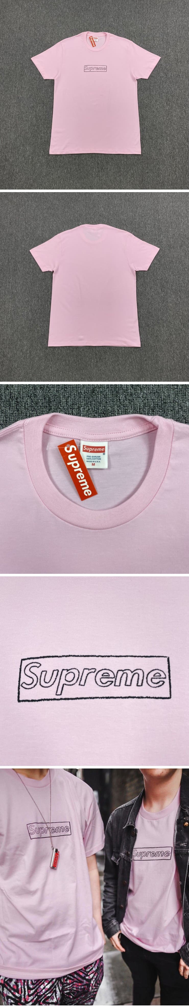 Supreme 21ss Kaws Chalk Logo Tee Pink シュプリーム 21ss カウズ ボックスロゴ Tシャツ ピンク
