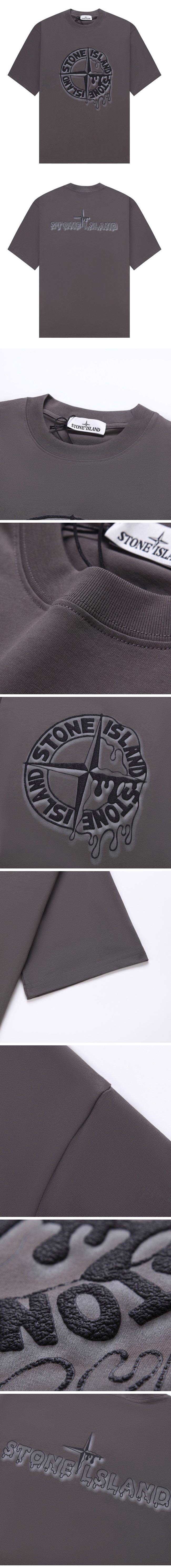 Stone Island Center Print Logo Tee ストーン アイランド センター プリント ロゴ Tシャツ グレー