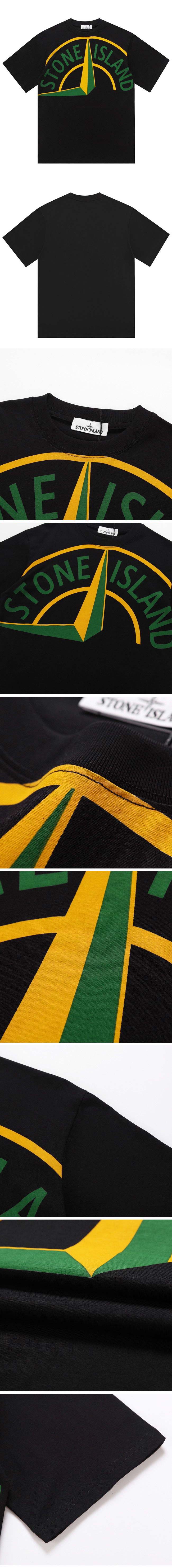 Stone Island Half Print Logo Tee ストーン アイランド ハーフ プリント ロゴ Tシャツ ブラック