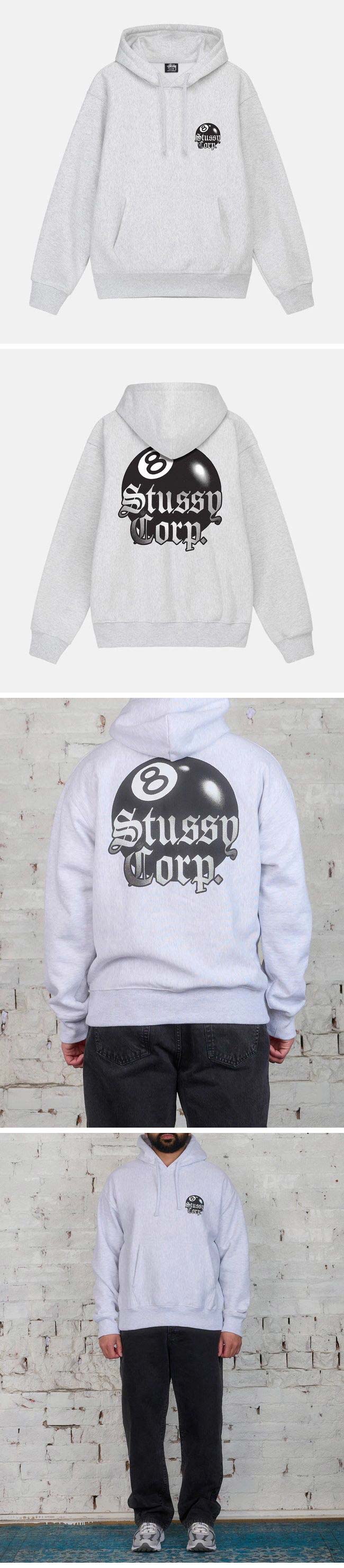 Stussy 8Ball Letter Print Sweat Parker ステューシー 8ボール レター プリント スウェットパーカー ホワイト