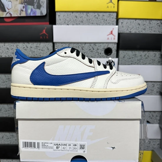 Travis Scott × fragment design × Nike Air Jordan 1 Low OG Sail/Military Blue DM7866-104 トラヴィススコット × フラグメントデザイン × ナイキ エアジョーダン1 ロー OG セイル/ミリタリーブルー