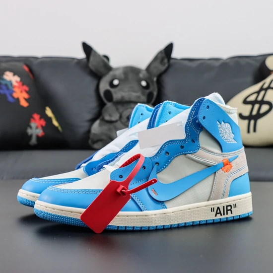 Off-White × Nike Air Jordan 1 High UNC White/Dark Powder Blue AQ0818-148 オフホワイト×ナイキ エアジョーダン1 ハイ UNC ホワイト/ダーク パウダー ブルー