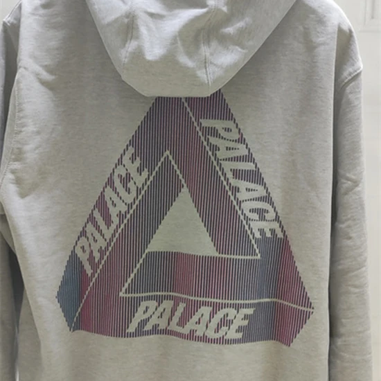 Palace Logo Stripes Hoodie グレー パレス ロゴ ストライプ パーカー グレー