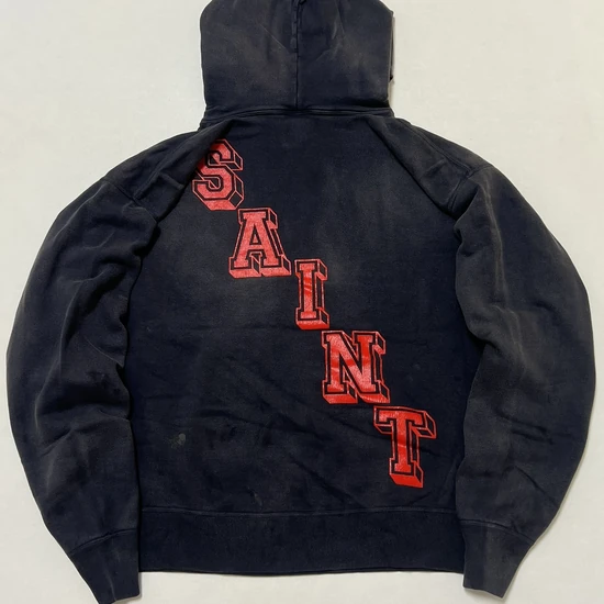 Saint Michael Logo Hoodie チャコール セイント マイケル ロゴ パーカー チャコール