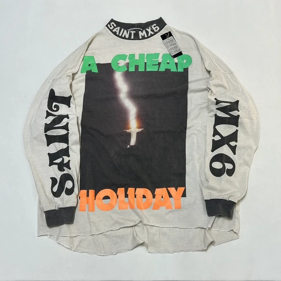 Saint Michael Logo Mock Neck Long Sleeve T-Shirt オフホワイト セイント マイケル ロゴ モックネック ロングスリーブ Tシャツ オフホワイト