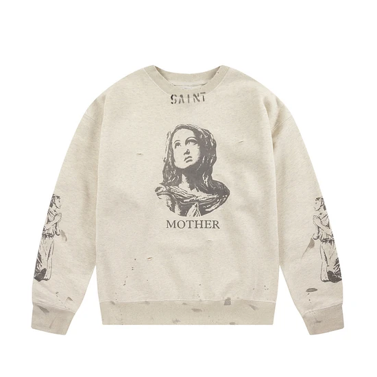 Saint Michael Logo Crew Neck Sweatshirt オフホワイト セント マイケル ロゴ クルー ネック スウェットシャツ オフホワイト