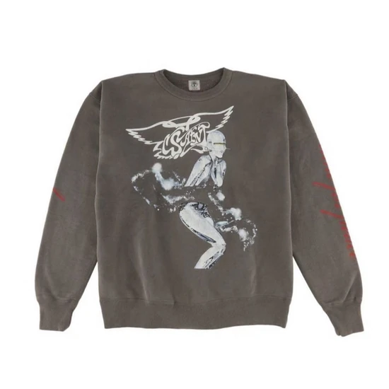 Saint Michael Logo Graphic Crew Neck Sweatshirt チャコール セント マイケル ロゴ グラフィック クルー ネック スウェットシャツ チャコール