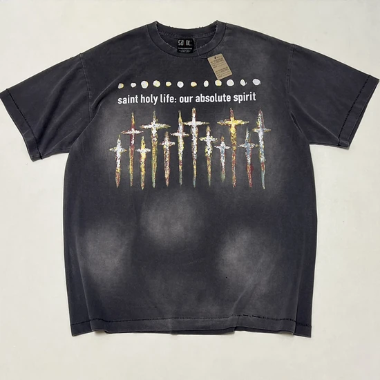 Saint Michael Logo T-Shirt チャコール セイント マイケル ロゴ Tシャツ チャコール