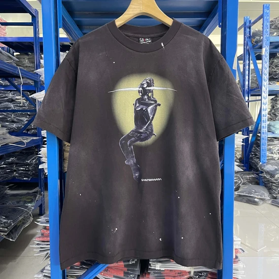 Saint Michael Logo Graphic T-Shirt チャコール セイント マイケル ロゴ グラフィック Tシャツ チャコール