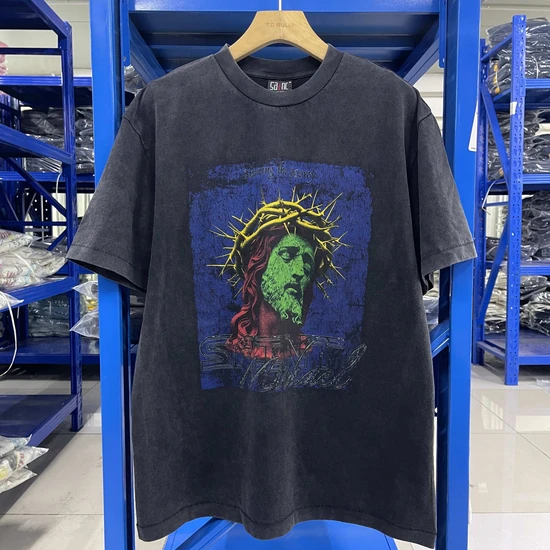 Saint Michael Logo T-Shirt チャコール セイント マイケル ロゴ Tシャツ チャコール