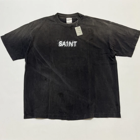 Saint Michael Logo Crew Neck T-Shirt チャコール セイント マイケル ロゴ クルーネック Tシャツ チャコール