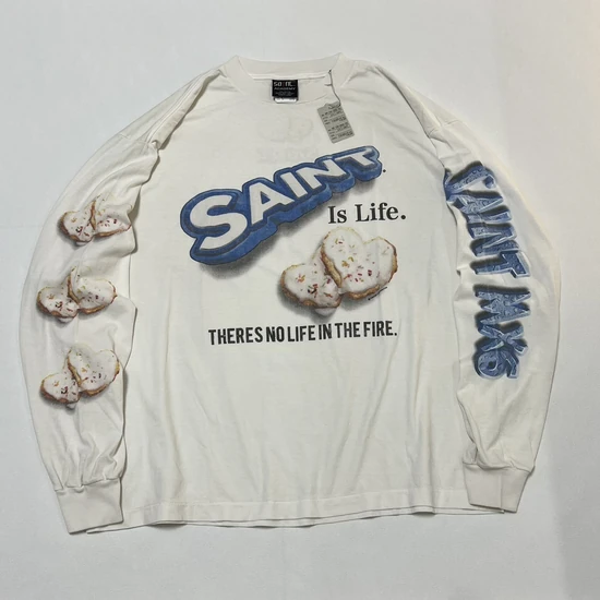 Saint Michael Logo Graphic Long Sleeve T-Shirt オフホワイト セント マイケル ロゴ グラフィック ロング スリーブ Tシャツ オフホワイト