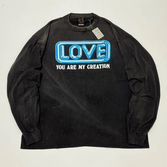 Saint Michael Logo Long Sleeve T-Shirt チャコール セイント マイケル ロゴ ロング スリーブ Tシャツ チャコール