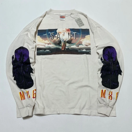 Saint Michael Logo Graphic Long Sleeve T-Shirt アイボリー セイント マイケル ロゴ グラフィック ロング スリーブ Tシャツ アイボリー