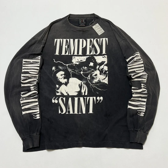 Saint Michael Logo Graphic Long Sleeve T-Shirt チャコール セイント マイケル ロゴ グラフィック ロングスリーブ Tシャツ チャコール