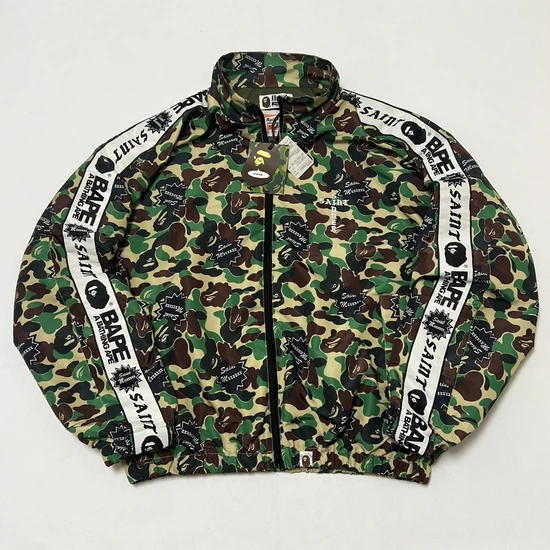 A Bathing Ape x Saint Michael Camo Logo Stripes Track Jacket カモフラージュ ア ベイシング エイプ x セイント マイケル カモ ロゴ ストライプ トラック ジャケット カモフラージュ