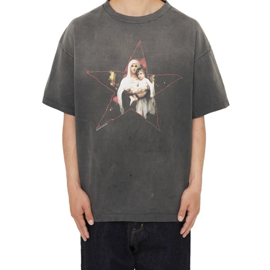 Saint Michael Logo T-Shirt チャコール セイント マイケル ロゴ Tシャツ チャコール