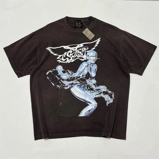 Saint Michael x Sorayama Logo T-Shirt チャコール セイント マイケル × ソラヤマ ロゴ Tシャツ チャコール