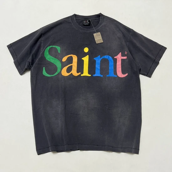 Saint Michael Logo T-Shirt チャコール セイント マイケル ロゴ Tシャツ チャコール