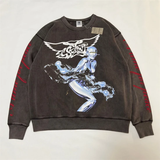 Saint Michael x Sorayama Logo Crew Neck Sweatshirt チャコール セント マイケル × ソラヤマ ロゴ クルーネック スウェットシャツ チャコール