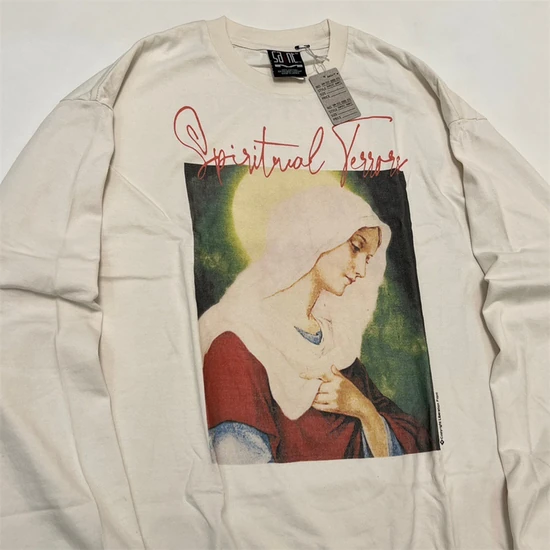 Saint Michael Spiritual Terror Madonna Graphic Long Sleeve T-Shirt アイボリー セント マイケル スピリチュアル テラー マドンナ グラフィック ロングスリーブ Tシャツ アイボリー