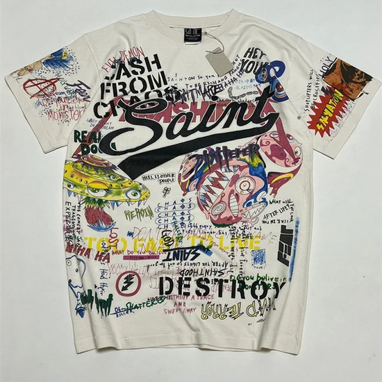 Saint Michael Logo T-Shirt ホワイト セイント マイケル ロゴ Tシャツ ホワイト