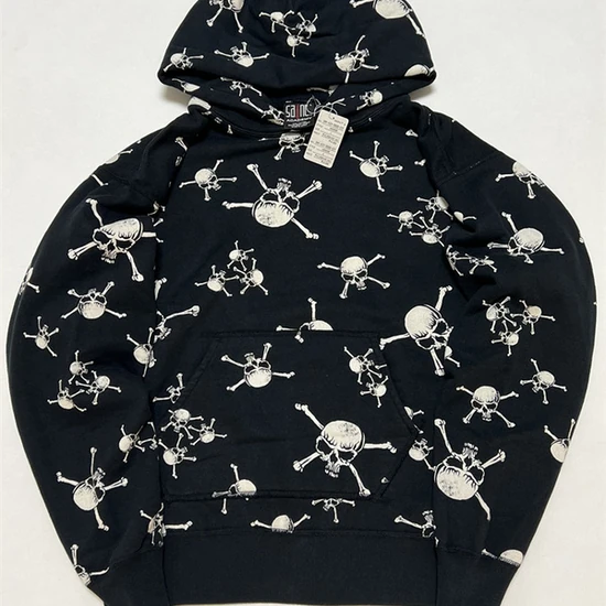 Saint Michael Skull & Crossbones Hoodie ブラック セイント マイケル スカル & クロスボーンズ パーカー ブラック