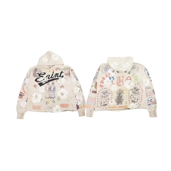 Saint Michael Logo Allover Print Hoodie セイント マイケル ロゴ オールオーバー プリント パーカー