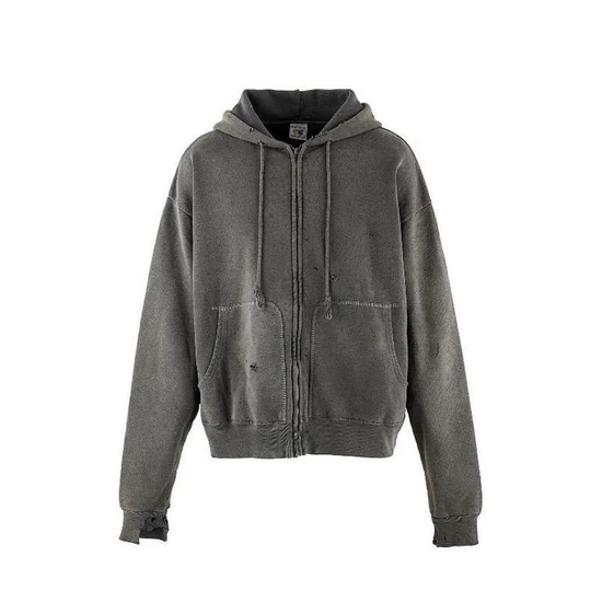 Saint Michael Distressed Zip-Up Hoodie セイント マイケル ディストレスド ジップアップ パーカー