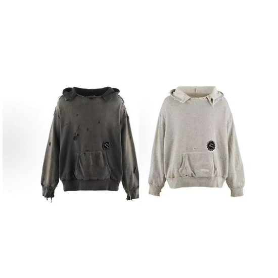 Saint Michael Logo Distressed Hoodie セイント マイケル ロゴ ディストレスド パーカー