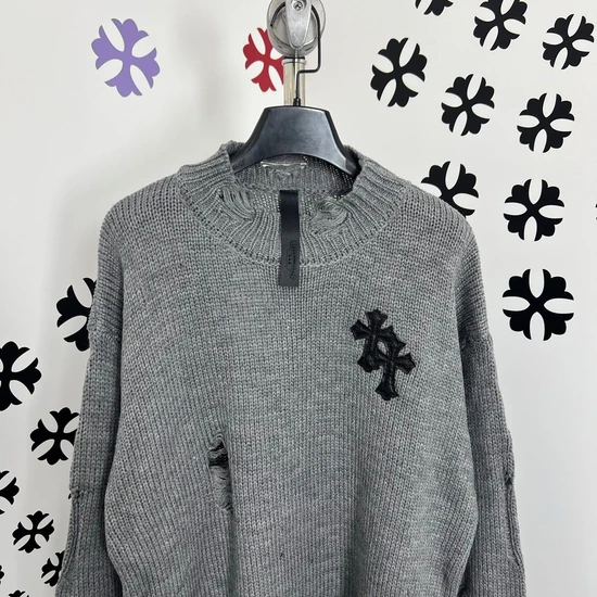 Chrome Hearts Logo Distressed Crew Neck Sweater クロムハーツ ロゴ ディストレスド クルーネック セーター