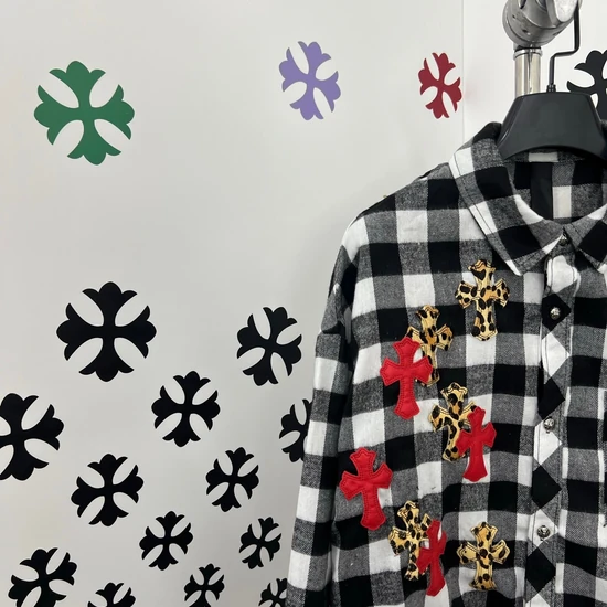 Chrome Hearts Logo Check Button-Up Shirt クロム ハーツ ロゴ チェック ボタン アップ シャツ