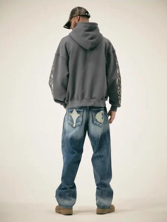 Thug Club Cross Moon Star Ripped Jeans サグ クラブ クロス ムーン スター リップド デニム