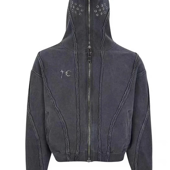 Thug Club Logo Eyelets Zip-Up Hoodie サグ クラブ ロゴ アイレット ジップアップ パーカー