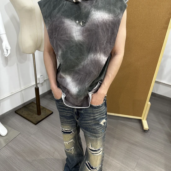 Thug Club Logo Tie-Dye Sleeveless Hoodie サグ クラブ ロゴ タイダイ ノースリーブ パーカー