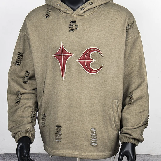 Thug Club Logo Distressed Hoodie サグ クラブ ロゴ ディストレスド パーカー