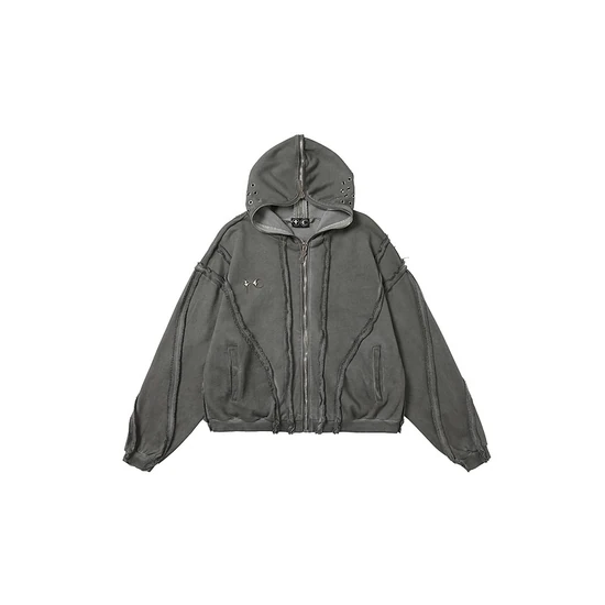 Thug Club Logo Eyelets Zip-Up Hoodie サグ クラブ ロゴ アイレット ジップアップ パーカー