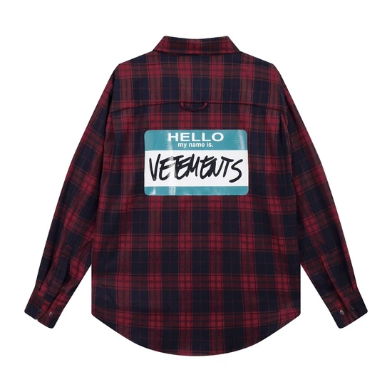Vetements Logo Check Long Sleeve Plaid Shirt ヴェトモン ロゴ チェック ロングスリーブ プレイド シャツ