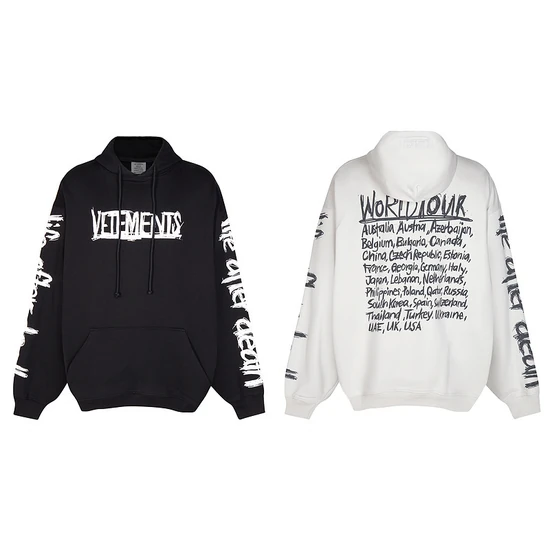 Vetements Logo World Tour Hoodie ヴェトモン ロゴ ワールド ツアー パーカー
