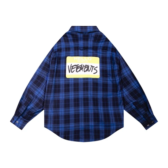 Vetements Logo Check Plaid Long Sleeve Shirt ヴェトモン ロゴ チェック プレイド ロングスリーブ シャツ