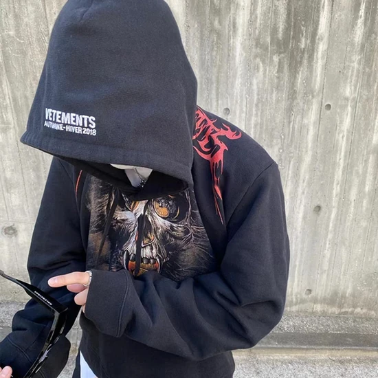 Vetements Logo Skull Zip-Up Hoodie ヴェトモン ロゴ スカル ジップアップ パーカー